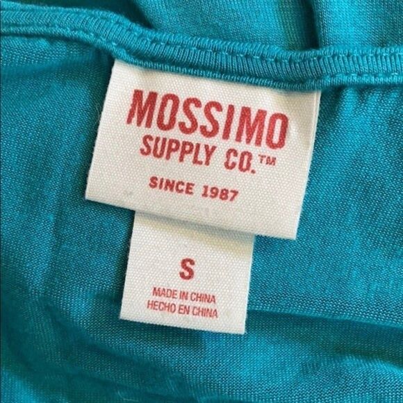 Mossimo Teal Cold Shoulder Short Sleeve Top Size Small - Picture 3 of 3
